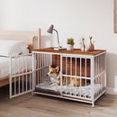 100 cm Dog Crate Furniture with Double Front Doors – Wood view 1