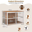 100 cm Dog Crate Furniture with Double Front Doors – Wood view 5