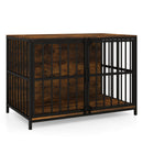 100 cm Dog Crate Furniture with Double Front Doors – Rustic Brown view 3