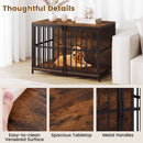 100 cm Dog Crate Furniture with Double Front Doors – Rustic Brown view 10