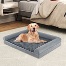 Grey Foam Dog Bed with Three-Sided Bolsters – Grey / L view 1