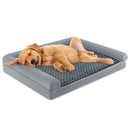 Grey Foam Dog Bed with Three-Sided Bolsters – Grey / L view 3