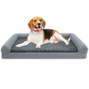 Grey Foam Dog Bed with Three-Sided Bolsters – Grey / L view 4