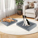 Grey Foam Dog Bed with Three-Sided Bolsters – Grey / L view 6