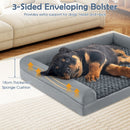 Grey Foam Dog Bed with Three-Sided Bolsters – Grey / L view 8