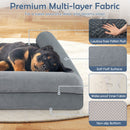 Grey Foam Dog Bed with Three-Sided Bolsters – Grey / L view 9