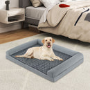 Grey Foam Dog Bed with Three-Sided Bolsters – Grey / XL view 1