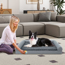 Grey Foam Dog Bed with Three-Sided Bolsters – Grey / XL view 2