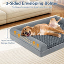 Grey Foam Dog Bed with Three-Sided Bolsters – Grey / XL view 8