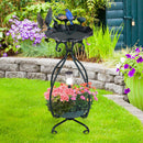Solar Bird Bath and Feeder with Flower Planter – 18593 – image 2