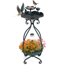 Solar Bird Bath and Feeder with Flower Planter – 18593 – image 3