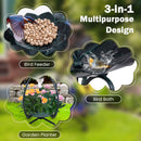 Solar Bird Bath and Feeder with Flower Planter – 18593 – image 7