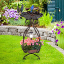 Solar Bird Bath and Feeder with Flower Planter – 18594 – image 1