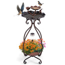 Solar Bird Bath and Feeder with Flower Planter – 18594 – image 3