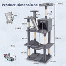 158 cm Dark Grey Cat Tower with Condo and Hammock – view 5
