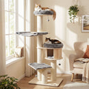 174 cm Solid Wood Cat Tree with Condo and Hammock – view 1
