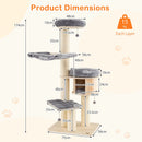 174 cm Solid Wood Cat Tree with Condo and Hammock – view 5