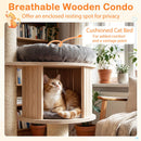174 cm Solid Wood Cat Tree with Condo and Hammock – view 6