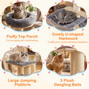 174 cm Solid Wood Cat Tree with Condo and Hammock – view 7