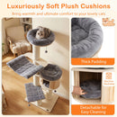 174 cm Solid Wood Cat Tree with Condo and Hammock – view 9