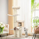 174 cm Solid Wood Cat Tree with Condo and Hammock – view 1