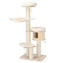 174 cm Solid Wood Cat Tree with Condo and Hammock – view 2