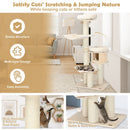 174 cm Solid Wood Cat Tree with Condo and Hammock – view 3