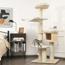 174 cm Solid Wood Cat Tree with Condo and Hammock – view 6