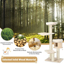 174 cm Solid Wood Cat Tree with Condo and Hammock – view 10