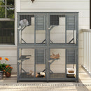182 cm Wheeled Wooden Catio with Two Resting Houses – view 2