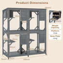 182 cm Wheeled Wooden Catio with Two Resting Houses – view 5