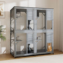 182 cm Wheeled Wooden Catio with Two Resting Houses – view 6
