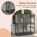 182 cm Wheeled Wooden Catio with Two Resting Houses – view 8