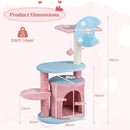 Cute 85 cm cat tree with sisal scratching post, cozy condo, and playful hanging ball in pastel colors for feline fun.