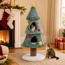 127 cm Plush Festive Cat Tower with Two Condos – view 1