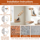Wall-mounted cat shelves set of 4 with hammock and sisal stairs, designed for climbing and resting in any space.