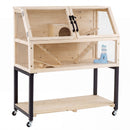Two-Tier Wooden Hamster Habitat with Storage Shelf – view 2