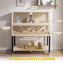 Two-Tier Wooden Hamster Habitat with Storage Shelf – view 6
