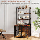 170 cm Dog Crate Furniture with Three Storage Shelves – Coffee view 2