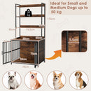 170 cm Dog Crate Furniture with Three Storage Shelves – Coffee view 5