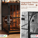 170 cm Dog Crate Furniture with Three Storage Shelves – Coffee view 7