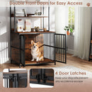 170 cm Dog Crate Furniture with Three Storage Shelves – Coffee view 9