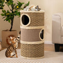 70 cm Woven Barrel Cat Condo with Three Hideaways – view 1