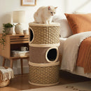 70 cm Woven Barrel Cat Condo with Three Hideaways – view 2