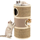70 cm Woven Barrel Cat Condo with Three Hideaways – view 3