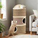 70 cm Woven Barrel Cat Condo with Three Hideaways – view 6