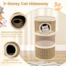 70 cm Woven Barrel Cat Condo with Three Hideaways – view 9