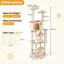 168 cm Cat Tower with Condo, Hammock and Two Perches – view 5