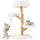 90 cm Pear Wood Cat Tree with Plush Perch – view 4