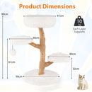90 cm Pear Wood Cat Tree with Plush Perch – view 5